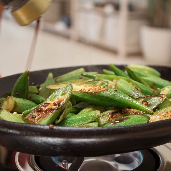 Grilled Okra with Smoked Soy Sauce – Happy Donabe Life